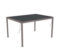 Gardiun Pergola Bioclimatica Hampshire 3x4 di 12m2 Gazebo da Giardino Fabbricato in Alluminio e Acciaio Zincato con Resistenza a Raggi UV, Effetto Legno