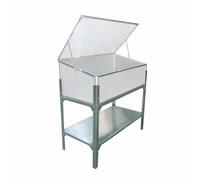 Gardiun Serra Jaca rialzata I 104x53x108 cm policarbonato trasparente e alluminio coperchio superiore