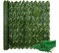 Gardlov 23641 - Paravento artificiale per balcone, 0,5 x 3 m, decorazione siepe con foglie