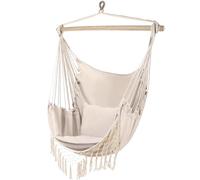 Gardlov Poltrona sospesa per esterni, 97 x 130 cm, beige fino a 120 kg, per interni ed esterni, ideale per casa, giardino o balcone 23670