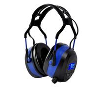 GARDTECH Cuffie antirumore Bluetooth antirumore con radio wireless MP3 FM paraorecchie di sicurezza con display LCD 4 GB SD Card per adulti per giardino lavorazione del legno nero e blu