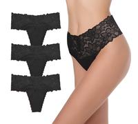 GAREDOB Perizoma a vita alta, biancheria intima per il controllo pancia, mutandine in cotone e pizzo, perizoma taglia S-4XL, Medium