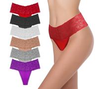 GAREDOB Perizoma a vita alta, biancheria intima per il controllo pancia, mutandine in cotone e pizzo, perizoma taglia S-4XL, Small