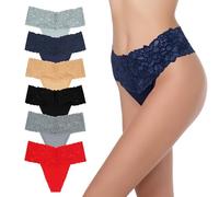 GAREDOB Perizoma a vita alta, biancheria intima per il controllo pancia, mutandine in cotone e pizzo, perizoma taglia S-4XL, 4X-Large