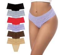 GAREDOB Perizoma a vita alta, biancheria intima per il controllo pancia, mutandine in cotone e pizzo, perizoma taglia S-4XL, X-Large