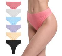 GAREDOB Perizoma a Vita Alta per Le Donne Pack 6 Plus Size Biancheria Intima Traspirante Morbido Elastico Cotone Spandex Mutandine Senza Cuciture