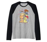 Garfield 4th of July Garfield & Odie Back To Back Fireworks Maglia con Maniche Raglan