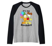 Garfield And Odie It's My Birthday Heart Maglia con Maniche Raglan