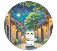 Garfield Cat - Puzzle circolari da 1000 pezzi, per adulti e bambini, motivo geometrico, bordo liscio, giochi di sfida, 1000 pezzi (67,5 x 67,5 cm)