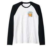Garfield Chibi Kawaii Floral Too Cute To Care Left Chest Maglia con Maniche Raglan