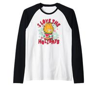 Garfield Christmas I Love The Holidays Ugly Sweater Portrait Maglia con Maniche Raglan