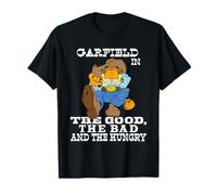 Garfield Front And Back Western Good Bad Hungry Cartoon Maglietta