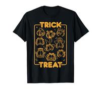 Garfield Halloween Trick Treat Many Faces Retro Collage Maglietta