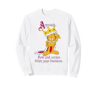 Garfield House Cat King Big Ego Comedy Meme Cartone Animato Classico Felpa
