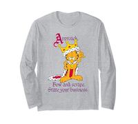 Garfield House Cat King Big Ego Comedy Meme Cartone Animato Classico Maglia a Manica