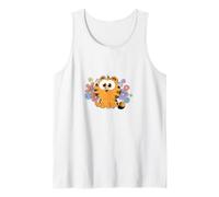 Garfield Kawaii Chibi Surrounded with Flowers Canotta