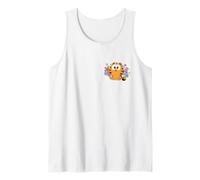 Garfield Kawaii Chibi Surrounded with Flowers Left Chest Canotta