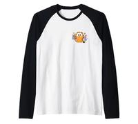Garfield Kawaii Chibi Surrounded with Flowers Left Chest Maglia con Maniche Raglan