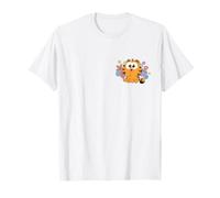 Garfield Kawaii Chibi Surrounded with Flowers Left Chest Maglietta