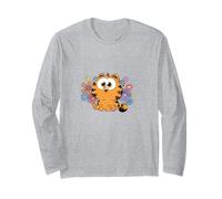 Garfield Kawaii Chibi Surrounded with Flowers Maglia a Manica