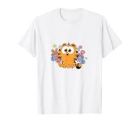Garfield Kawaii Chibi Surrounded with Flowers Maglietta