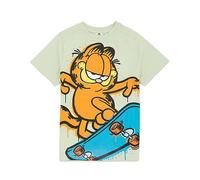 Garfield Kids T-Shirt Boys Girls Character Skateboard Green Top