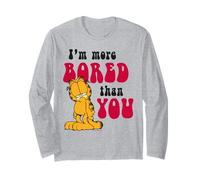 Garfield Lazy Bored Cat Bad Day Commedia Meme Cartone Animato Classico Maglia a Manica