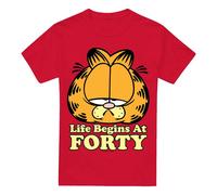 Garfield Life Begins At Forty Maglietta Uomo (TV6224)