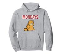 Garfield lunedì Felpa con Cappuccio, Unisex per Adulti, Grigio Melange, M