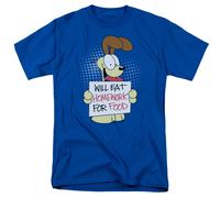 Garfield - Mangera I Compiti - Maglietta A Maniche Corte Unisex Per Adulti - Blu