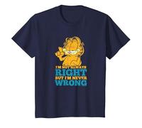 Garfield Never Wrong Maglietta, Bambini, Navy, 12 Anni
