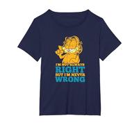 Garfield Never Wrong Maglietta, Donna Plus-Size, Navy, 5X