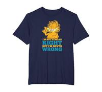 Garfield Never Wrong Maglietta, Uomo Taglie Grandi, Navy, 3X Tall