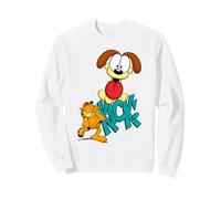Garfield Odie Calci Pazzo Gatto Lasagne Amante Classico Strada Felpa