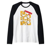 Garfield - Opera d'Arte Classica in Stile retrò con Gatto Pazzo Maglia con Maniche Raglan