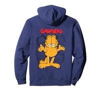 Garfield - Opera d'Arte in Stile retrò con Gatto Pazzo, in Piedi Felpa con Cappuccio