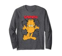 Garfield - Opera d'Arte in Stile retrò con Gatto Pazzo, in Piedi Maglia a Manica