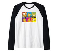 Garfield - Opera d'Arte in Stile retrò con Personaggi Multipli Maglia con Maniche Raglan