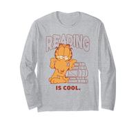 Garfield Reading Is Cool Classic 90's Retro Maglia a Manica