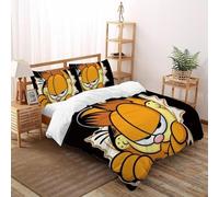 Garfield Set Di Biancheria Da Letto CArteeoon Animalii Copripiumino 2 Pezzi Comfort Cotone Per Bambini, E Federa A Cerniera Set Copripiumino King(220x240cm)