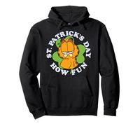 Garfield St. Patrick's Day How Fun Unimpressed Mood Portrait Felpa con Cappuccio