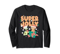 Garfield Super Jolly Christmas Funny Retro Holidays Maglia a Manica