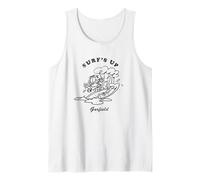 Garfield Surf's Up Retro Outline Illustration Beach Cartoon Canotta