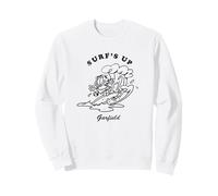 Garfield Surf's Up Retro Outline Illustration Beach Cartoon Felpa