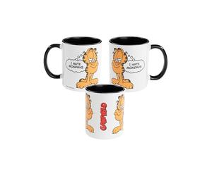 Garfield - Tazza da caffè in ceramica, 320 ml, colore: Nero/Bianco