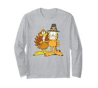 Garfield Thanksgiving Pilgrim Friends Distressed Group Shot Maglia a Manica