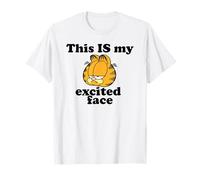 Garfield This Is My Excited Face Sarcastic Cartoon Cat Maglietta