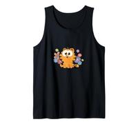 Garfield Too Cute To Care Floral Chibi Front & Back Canotta
