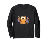 Garfield Too Cute To Care Floral Chibi Front & Back Maglia a Manica
