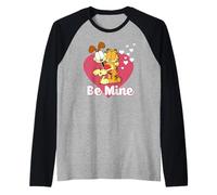 Garfield Valentine's Day Be Mine Cute Heart Shaped Portrait Maglia con Maniche Raglan